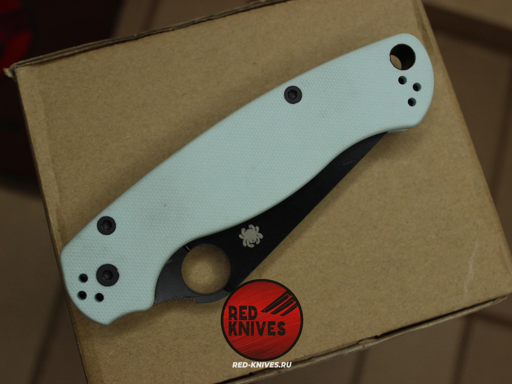 Нож Spyderco Paramilitary 2 G10 - минт рукоять, черный клинок RK/465