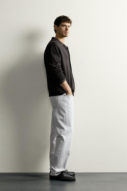 ZARA ДЖИНСЫ STRAIGHT FIT, СЕРЫЙ