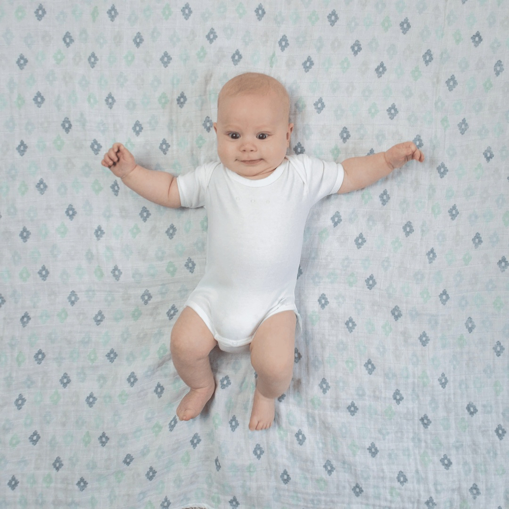 SwaddleDesigns SDM-180D Набор пеленок муслин 3 шт. Indigo Denim Watercolor Blues