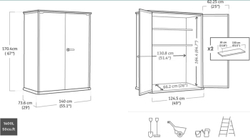 Уличный шкаф пластиковый Keter Deco Vertical 1400 л brown