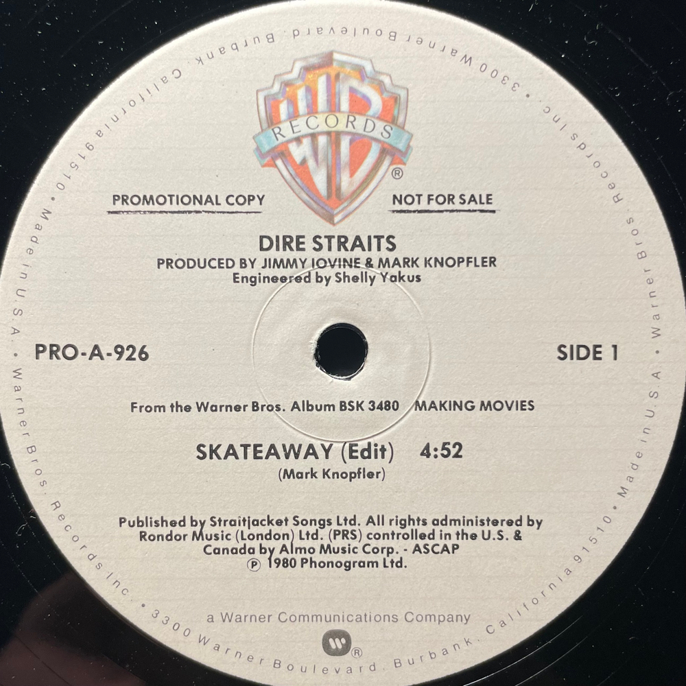 Dire Straits ‎– Skateaway / Tunnel Of Love (США 1980г.) EP