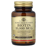 Solgar, биотин, сверхвысокая эффективность, 10 000 мкг, 60 растительных капсул
