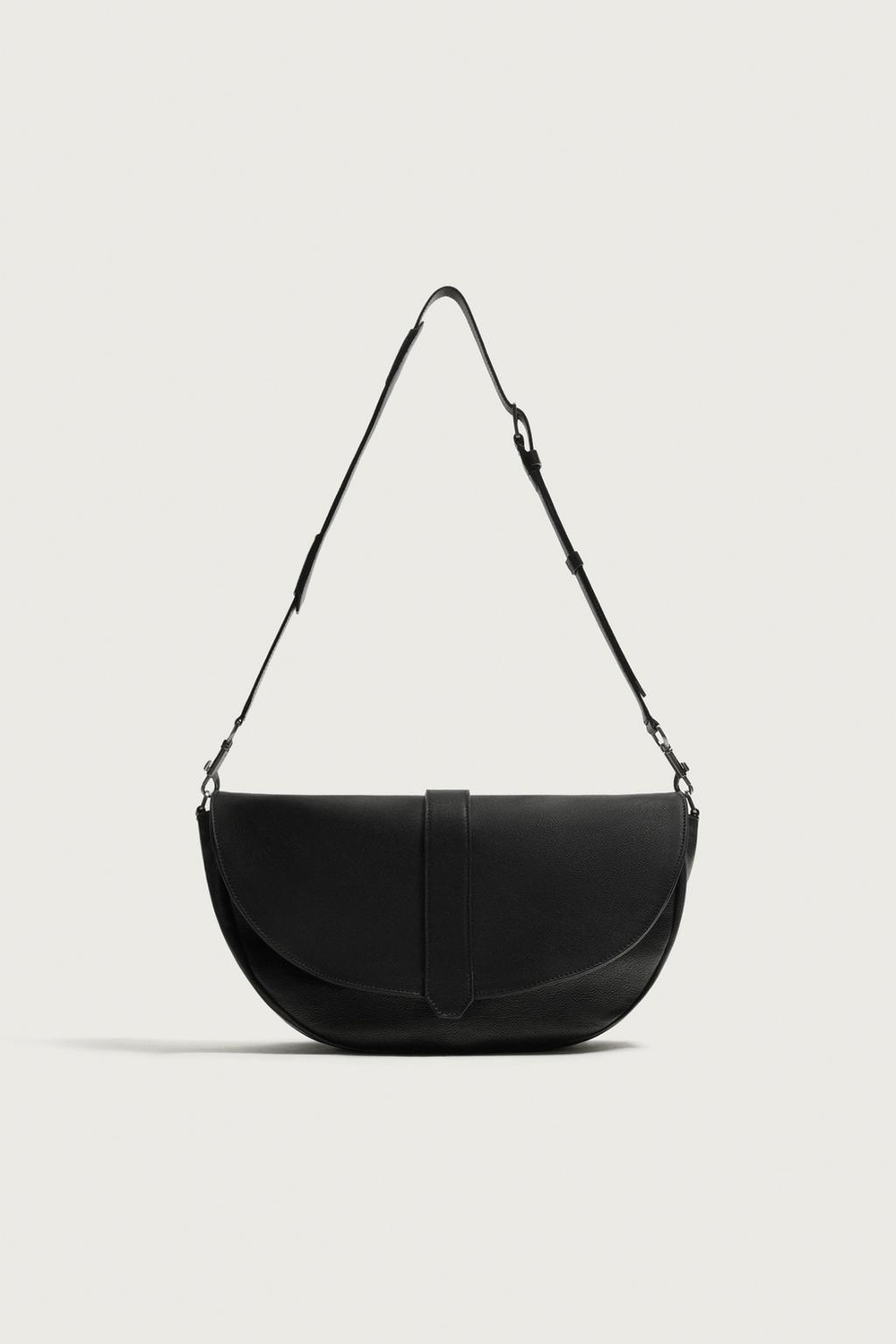 ZARA КОЖАНАЯ СУМКА, ЧЕРНЫЙ
