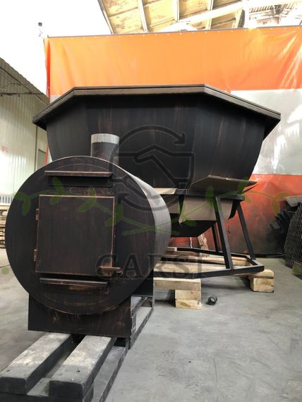 Банный чан на подставке с выносной печью 4-6 человек AISI 430 2мм