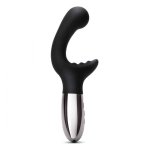Черный вибромассажер 19см с двумя моторами Le Wand XO Black LW-039-BLK