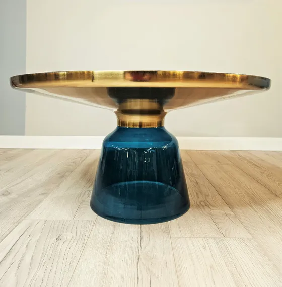 Журнальный столик Bell, Ø75х37 см, синий/черный