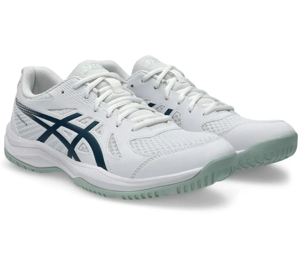 Мужские кроссовки для сквоша/бадминтона Asics Upcourt 6 - white/tranquil teal