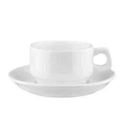 Кофейная пара 100 мл белая d 7,5 см h4,5 см фарфор Stackable P.L. Proff Cuisine [6]