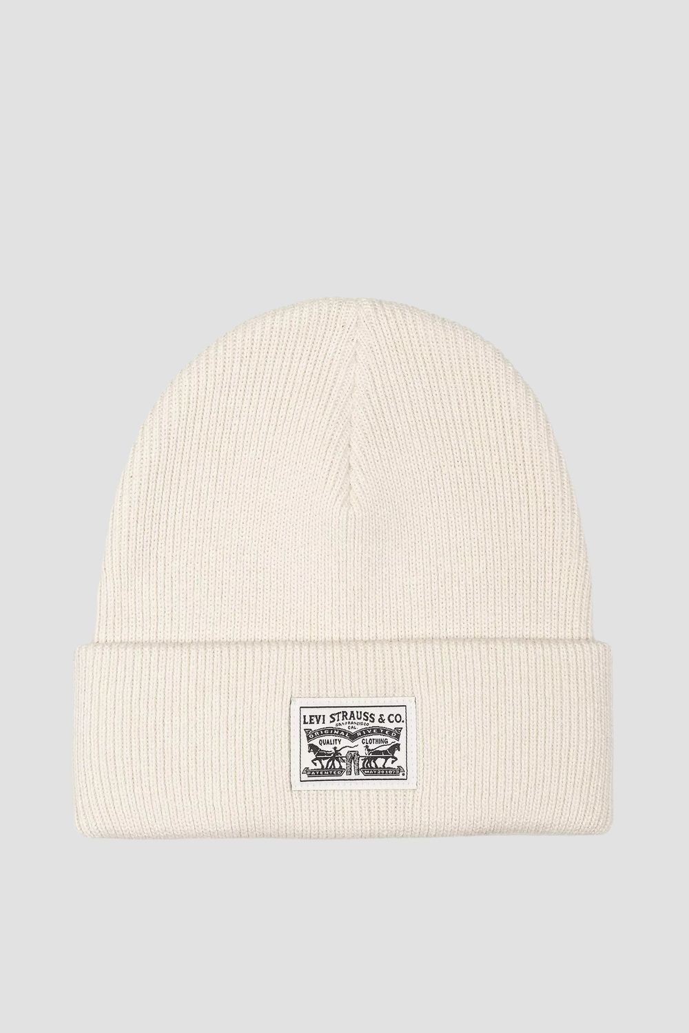 Шапка LEVI'S WOMEN'S BACKPATCH BEANIE WHITE SWAN