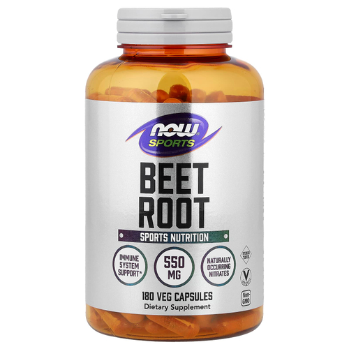 NOW Foods, Sports, свёкла, 180 вегетарианских капсул (0,55 г в 1 капсуле)