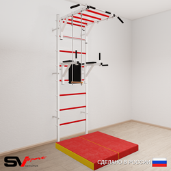 Шведская стенка Sv Sport усиленная 6434 (Турник рукоход/Брусья/Трапеция/Мат 1м)