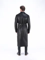 Плащ мужской длинный  из натуральной кожи Турция