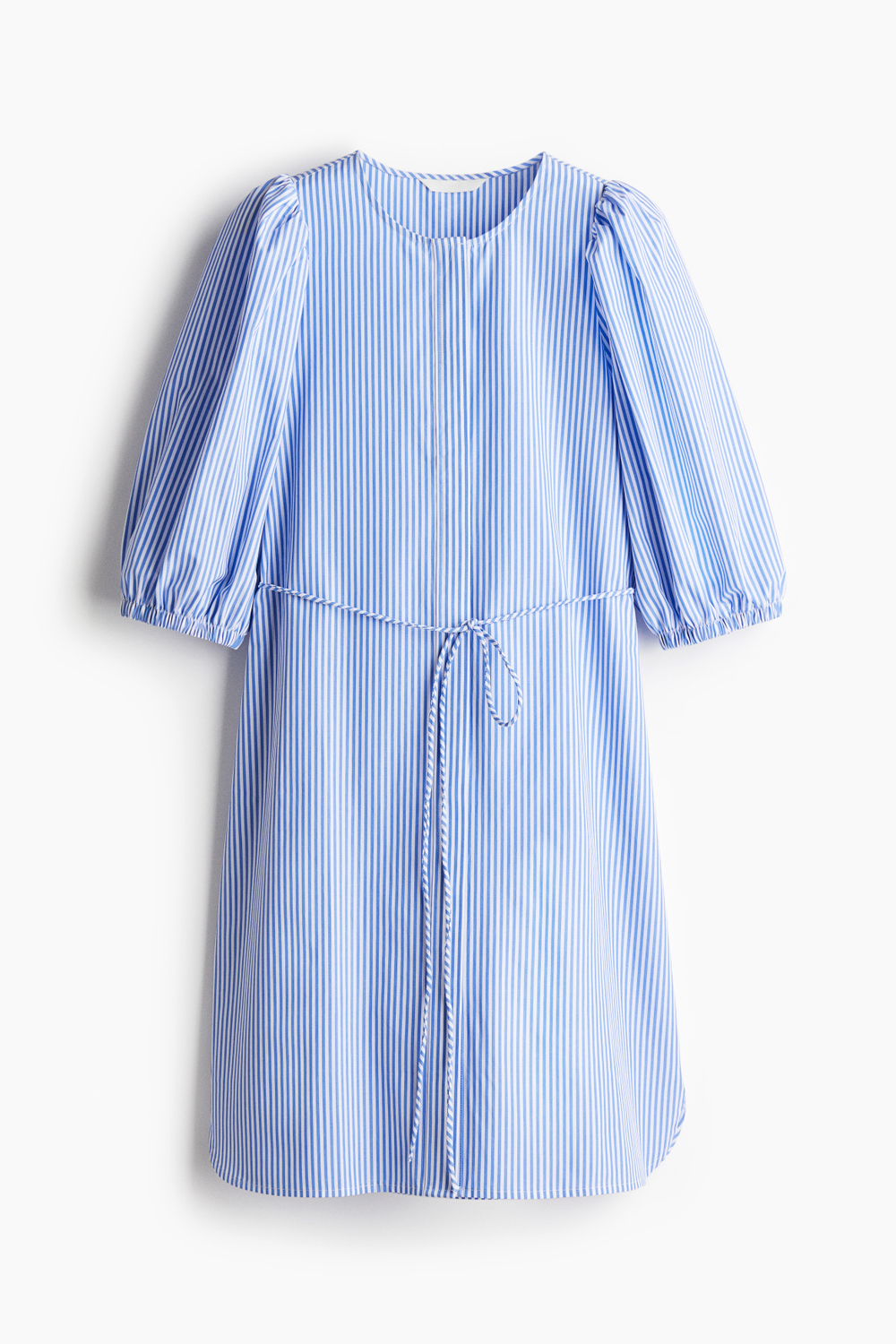 Платье с пышными рукавами — Белый/С синим узором - H&M