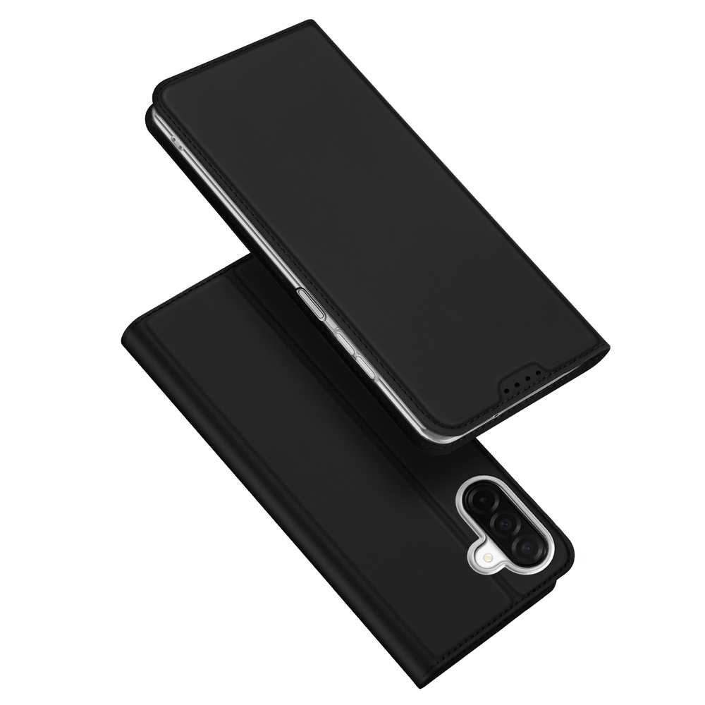 Чехол книжка из кожи черного цвета для Samsung Galaxy A27, серия Skin Pro Series от Dux Ducis