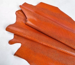 Натуральная кожа Crocco Bagon Orange текстура крокодила
