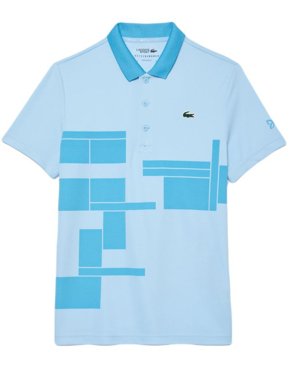 Мужское теннисное поло Lacoste Tennis x Novak Djokovic Fan Version - небесный