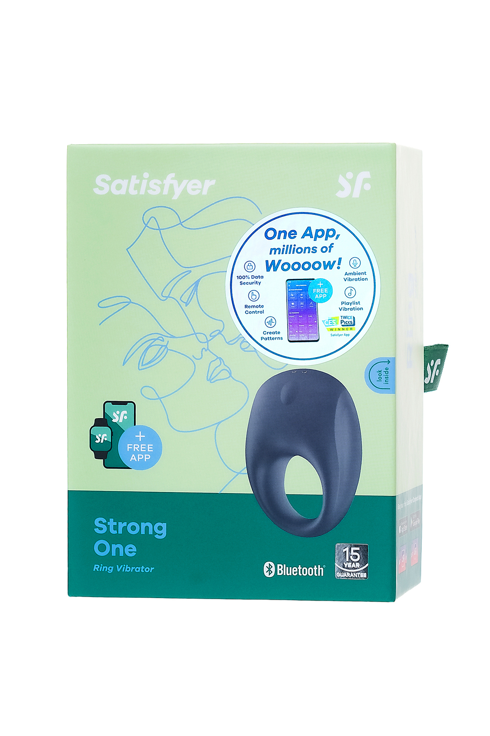 Эрекционное кольцо с вибрацией Satisfyer Strong One с возможностью управления через приложение