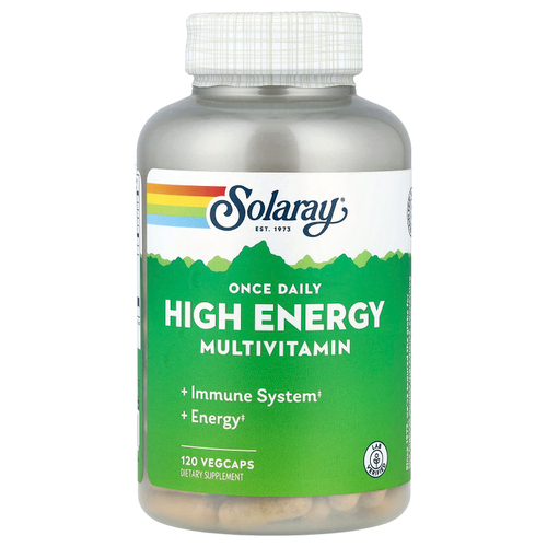 Solaray, Once Daily, Мультивитамины с высокой энергией, 120 вегетарианских капсул