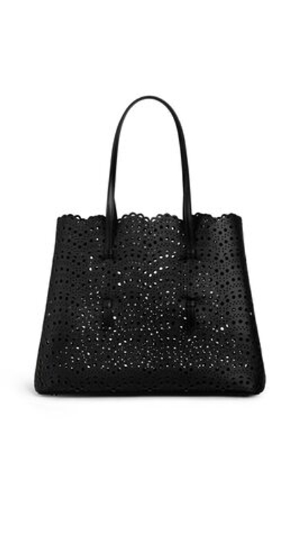 ALAÏA СУМКА MINA 37 ИЗ ТЕЛЯЧЬЕЙ КОЖИ, ЧЕРНЫЙ