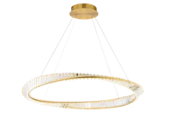 Люстра подвесная светодиодная NewRgy D2057-DW-1000 BRASS, 60 Вт, латунная