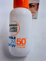 Сывортока для лица солнцезащитная SPF 50 Garnier Super UV Invisible Serum  с керамидами 30 мл (Франция)