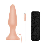 Телесная анальная пробка с вибрацией BOOTYFUL 6INCH SLIM INTRUDER - 15 см. (Цвет: телесный)