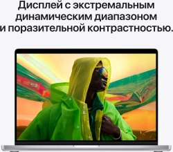 Ноутбук Apple MacBook Pro A2485 M1 Pro 10 core 16Gb SSD1Tb/16 core GPU 16.2" Liquid Retina XDR (3456x2234) macOS silver WiFi BT Cam (MK1F3RU/A)