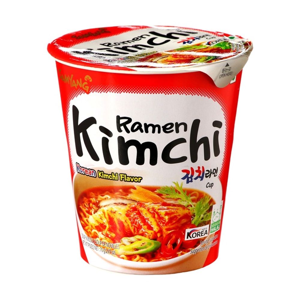 Лапша Samyang стакан  70гр Hot Cup Ramen острая со вкусом кимчи (30) 2404