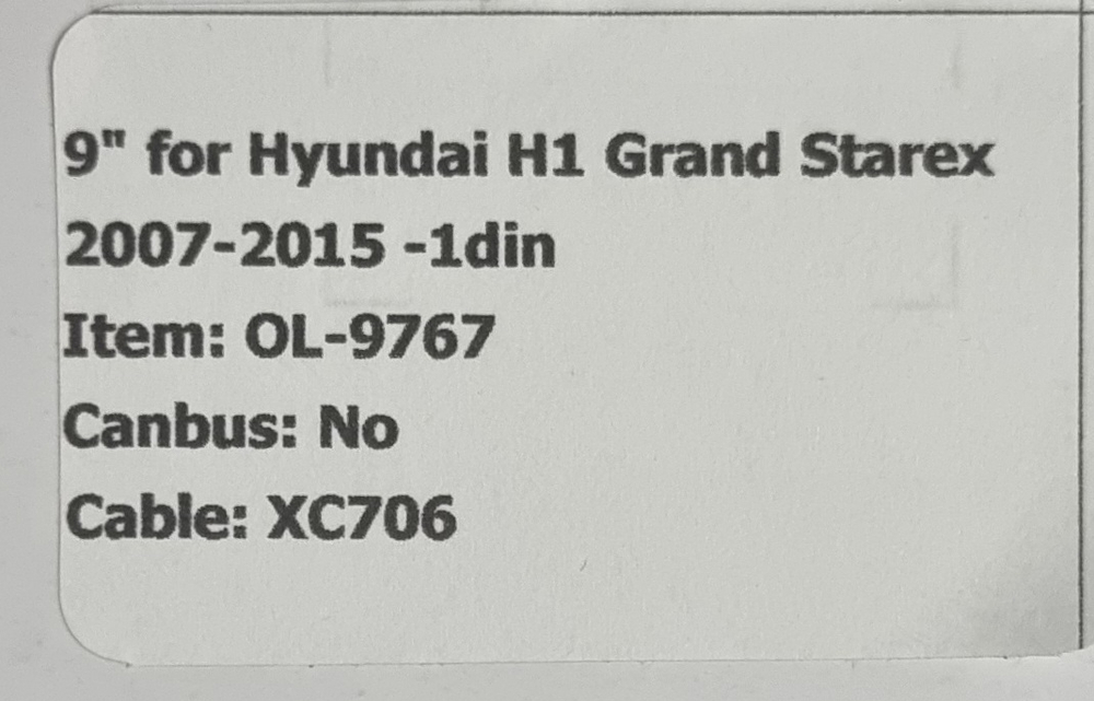 Установочный комплект для HYUNDAI H1 / Grand Starex 2007-2015  KUBERG OL-9767