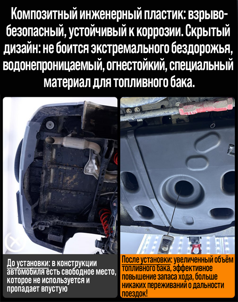 Haval H9 (2024+) Дополнительный топливный бак 120 л. (бензин)