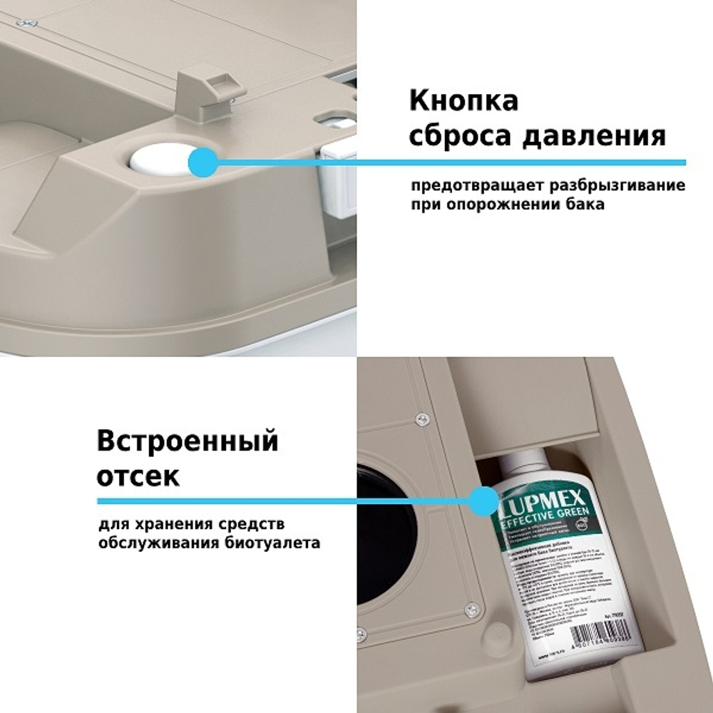 Биотуалет Lupmex 79112P 12л с индикатором с пробниками гранул