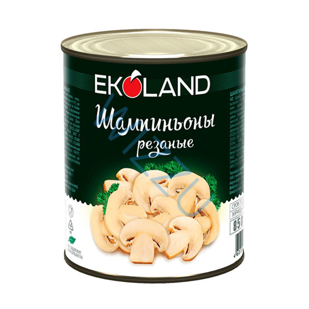 Шампиньоны резаные 800*12 EKOLAND ж/б, шт