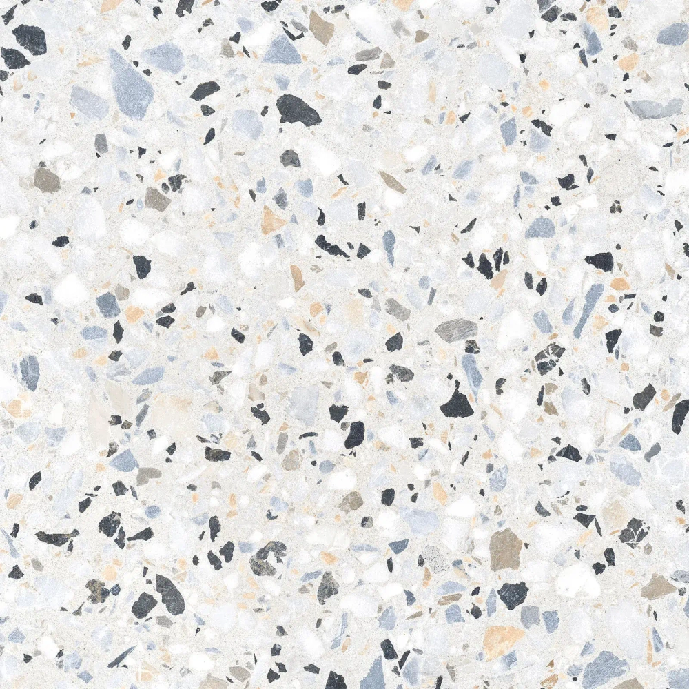 Керамогранит Alma Ceramica GFU6060TRZ07L Terrazzo 60x60 белый / бежевый лаппатированный под камень / терраццо