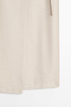 Massimo Dutti Свободная юбка с карманами - STUDIO, каменный