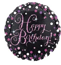 Круг 18" HB Sparkling Birthday pink An