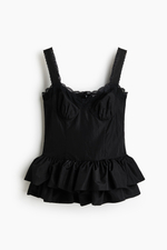 Нейлоновый топ с кружевной лентой - H&M