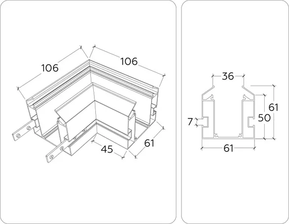 Соединитель угловой TRACK SYSTEM GL1043 Ambrella