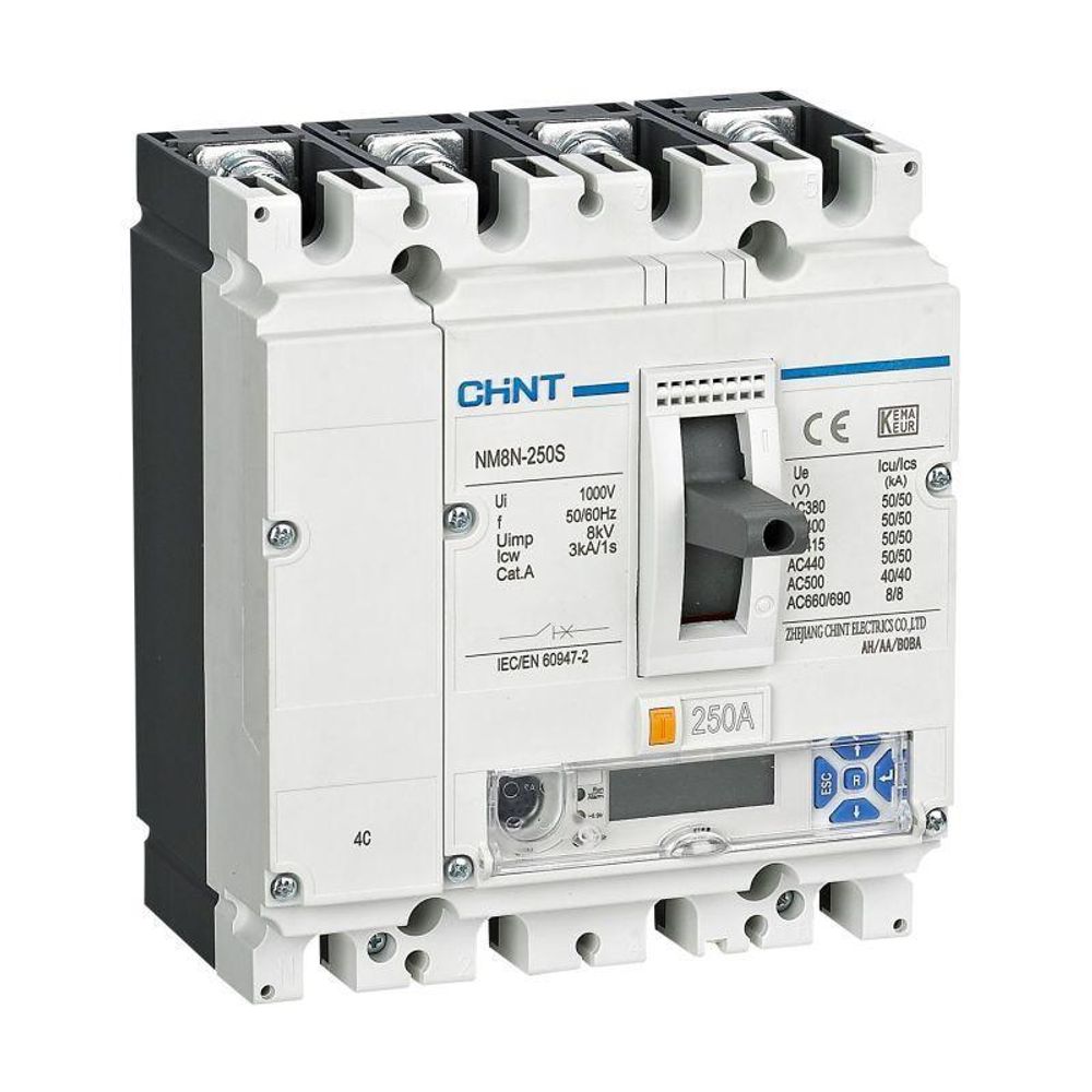 Выключатель автоматический 4п 100А 50кА NM8N-250S EM с электр. расцеп. LCD (R) CHINT 271388