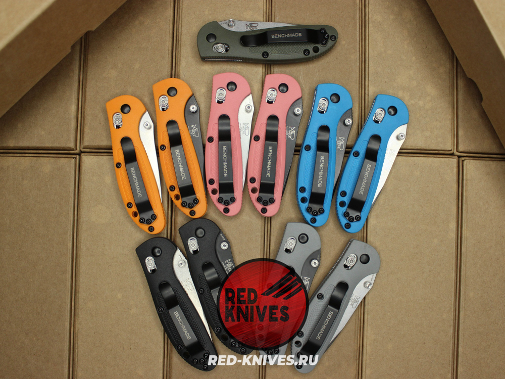 Нож Benchmade 556 Griptilian Mini - розовый нейлон, клинок черный RK/Н40