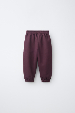ZARA ОДНОТОННЫЕ БРЮКИ-ДЖОГГЕРЫ, ГРАНАТОВЫЙ