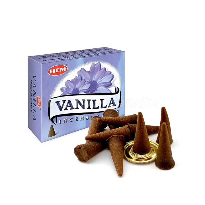 HEM Vanilla Благовоние-конус Ваниль, 10 шт