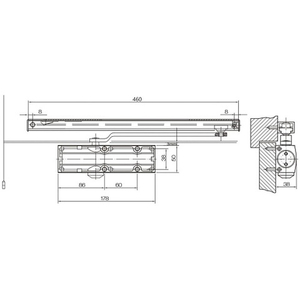 Доводчик дверной БУЛАТ PROFI ДД 802/3 AH-B (40-80кг) черный, морозостойкий, со скольз. тягой