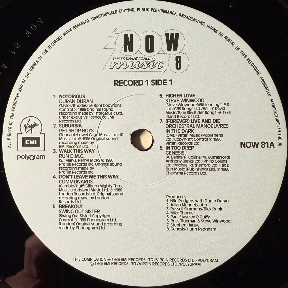 Сборник Now That's What I Call Music 8 2LP (Англия 1986г.)