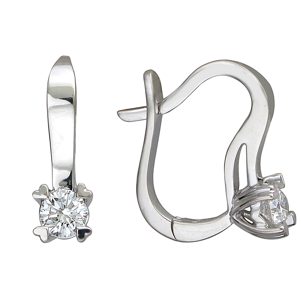 Серьги с бриллиантом  из белого золота JA-S-С6712349