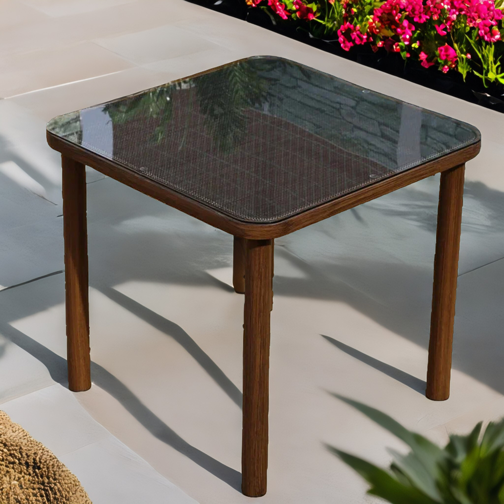 Стол квадратный из искусственного ротанга 80х80 БАМБУК/ТЕСЛИН «BAMBOO/TESLIN»