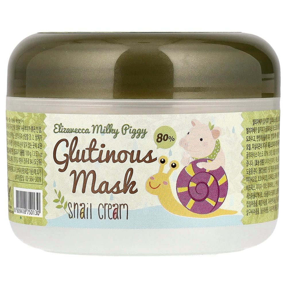Elizavecca, Glutinous Mask, крем с муцином улитки, 100 г (3,53 унции)