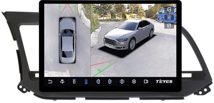 Магнитола для Hyundai Elantra 6 2016-2018 (штатная КЗВ, рамка тип 2) - Teyes CC3-2K-360 монитор 13" 2K QLED на Android 10, Быстрая, CarPlay, 4G SIM-слот, 4 камеры в комплекте