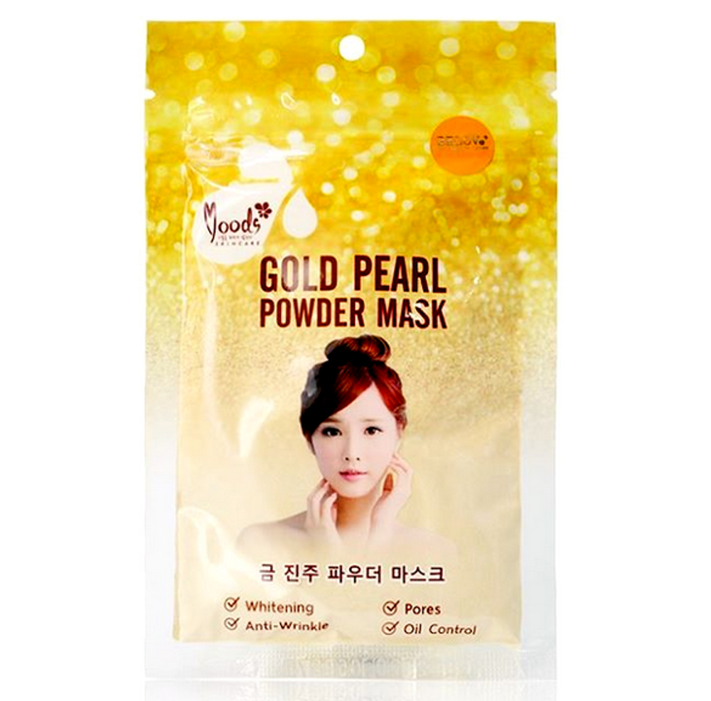 Маска для лица с биозолотом и жемчугом MOODS GOLD PEARL POWDER MASK 50 гр.
