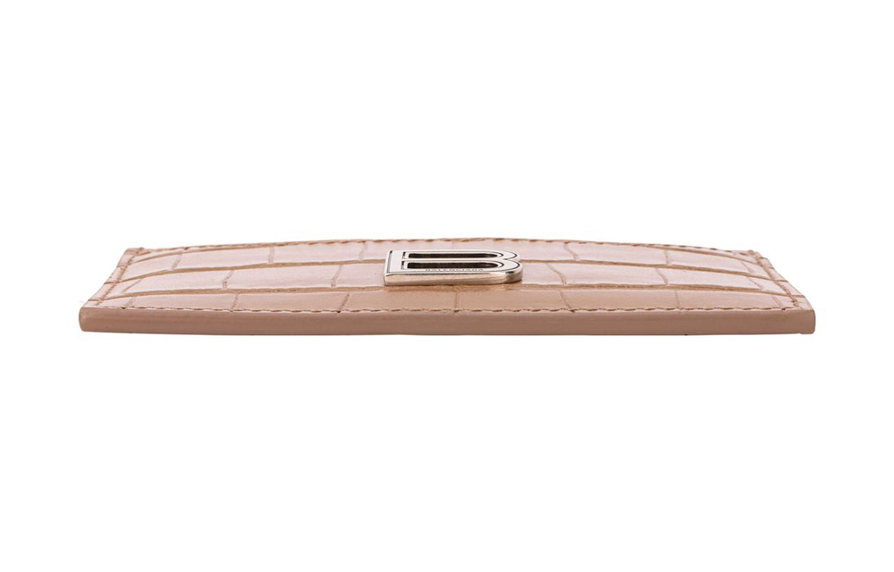 Balenciaga Hourglass Cow Leather Card Holder Card Holder Regular Women"s Khaki