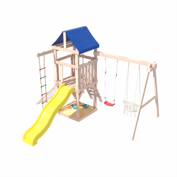 Детская площадка для улицы и дачи Fun Land неокрашенная с мини сеткой